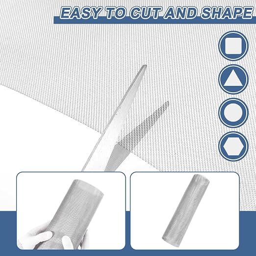 uxcell 30 Mesh 118" x 12" Woven Wire Mesh, 304 Stainless Steel Air Vent Filter - Image 4