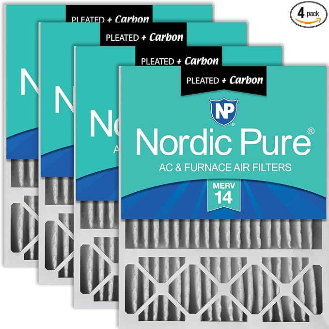 Nordic Pure 20x25x5 Lennox X6673 X6675 Replacement AC Filter MERV 14 + Carbon 4 by NordicPure