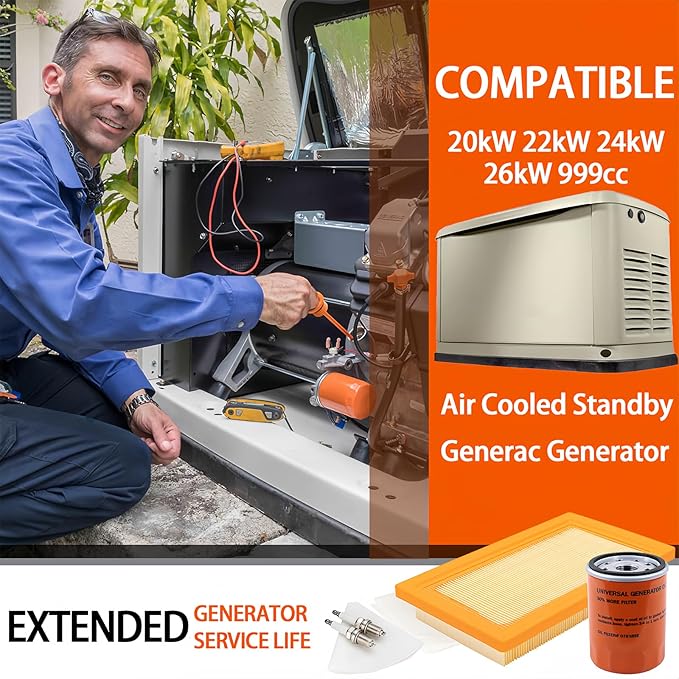 6485 Maintenance Kit for Generac 16-26kW Air Cooled Standby Generators - Image 2