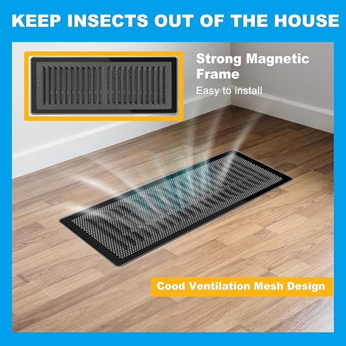 6-Pack Black Magnetic Vent Covers 5.5x12 Inch - Image 4