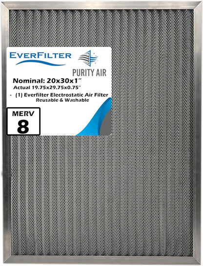 20x30x1 Electro-static Air Filter AC Furnace Filter, Reusable & Washable by PurityAir