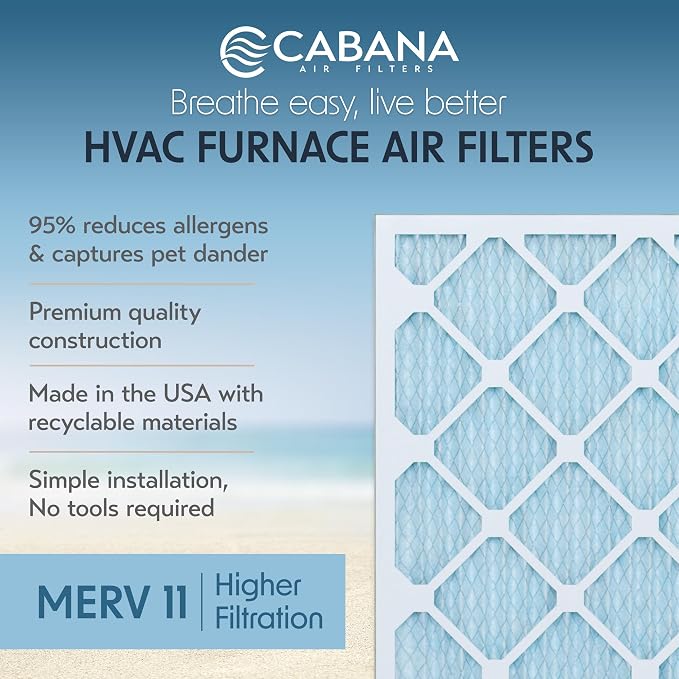 Cabana Filters 6-Pack 12x20x1 MERV 11 AC Furnace Air Filter - Image 2