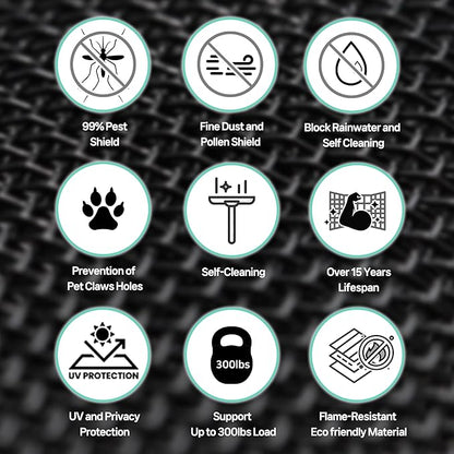 Premium Window Screen Replacement DIY KIT 39"51" Blocks Rain, Pet Scratch - Image 2