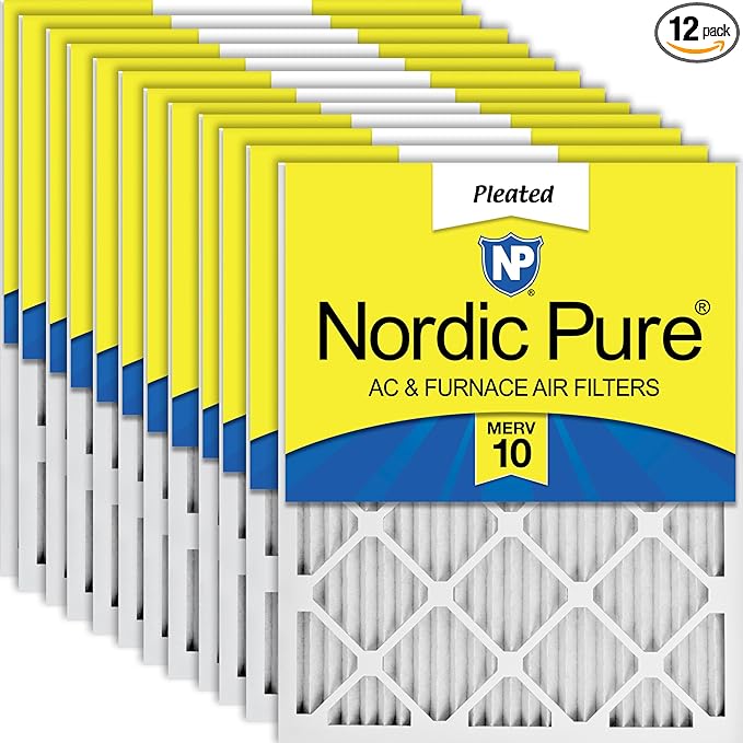 Nordic Pure 18x25x1 Pleated MERV 10 Air Filters 12 Pack by NordicPure