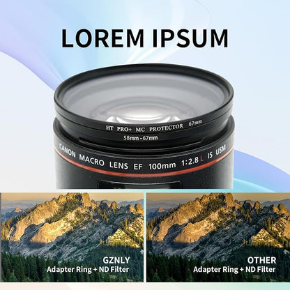 58-67mm Step-Up Ring Adapter, 58mm to 67mm Step Up Filter Ring - Image 3