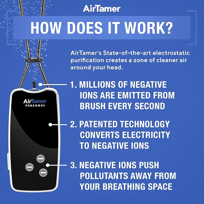 AirTamer A310PMB Personal Rechargeable and Portable Air Purifier Negative Ion - Image 5