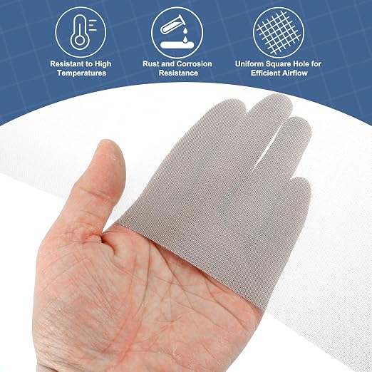 uxcell 40 Mesh 39" x 10" Woven Wire Mesh, 316 Stainless Steel Air Vent Filter - Image 5