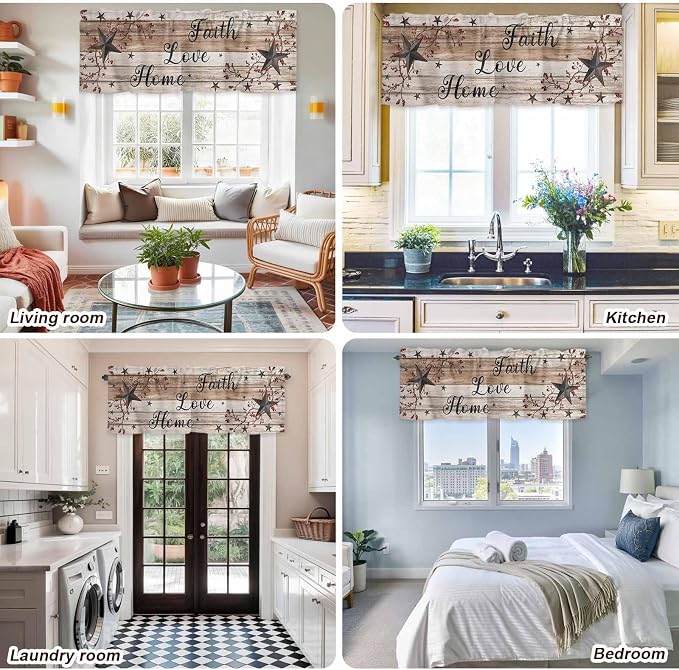 Rustic Star Brown Curtain Valances - Image 9