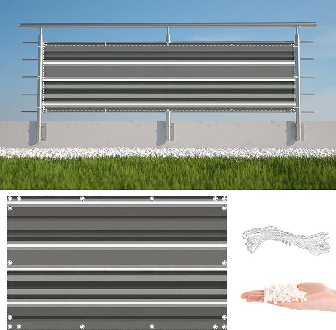 Privacy Screen Protector 2.6' x 9.8' UV Protection Weather-Resistant Outdoor by AYLFBFU