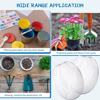 Boao 80 Pieces Paint Strainer Bags White Fine Mesh Filters Bag Bucket Elastic - Image 6