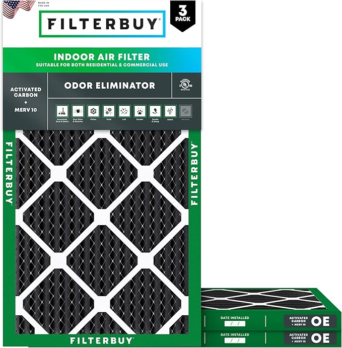Filterbuy 14x30x1 Air Filter MERV 10 Odor & Allergy Defense by Filterbuy
