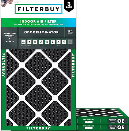 Filterbuy 14x30x1 Air Filter MERV 10 Odor & Allergy Defense by Filterbuy