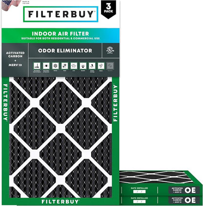 Filterbuy 12x24x1 Air Filter MERV 10 Odor & Allergy Defense by Filterbuy