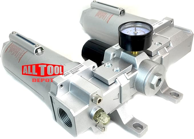 1" NPT SUPER DUTY Compressed Air In Line Filter Regulator Lubricator Oiler Combo - Image 4