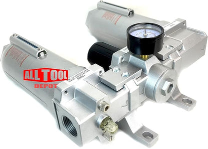 1" NPT SUPER DUTY Compressed Air In Line Filter Regulator Lubricator Oiler Combo - Image 4