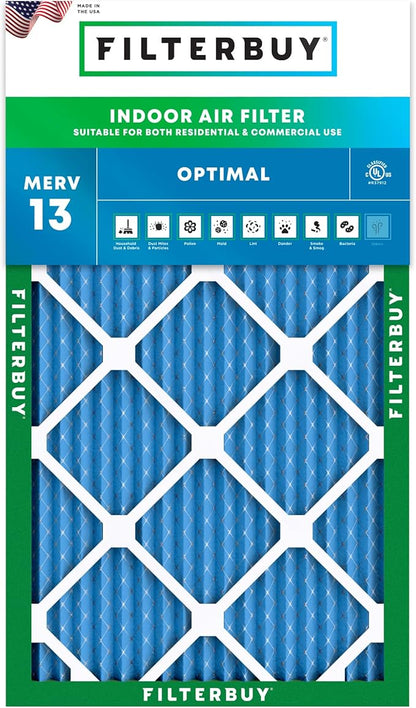 Filterbuy 10x20x1 Air Filter MERV 13 Optimal Smoke & Allergy Defense, by Filterbuy