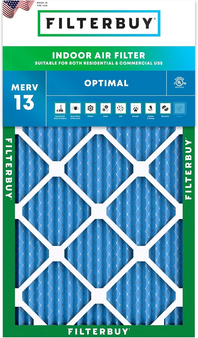 Filterbuy 10x30x1 Air Filter MERV 13 Optimal Smoke & Allergy Defense, by Filterbuy