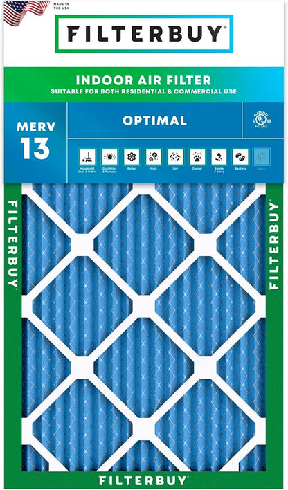 Filterbuy 10x30x1 Air Filter MERV 13 Optimal Smoke & Allergy Defense, by Filterbuy