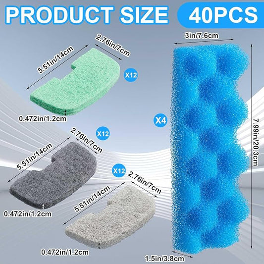 40 Pcs Replacement Filter Media Kit Compatible - Image 2