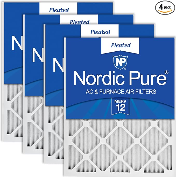 Nordic Pure 18x20x1 Pleated MERV 12 Air Filters 4 Pack by NordicPure