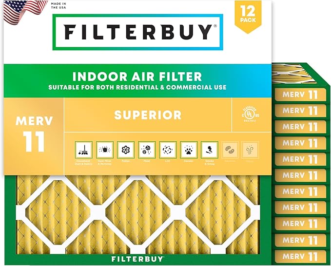 Filterbuy 22x22x1 Air Filter MERV 11 Superior Pet & Allergy Defense, by Filterbuy