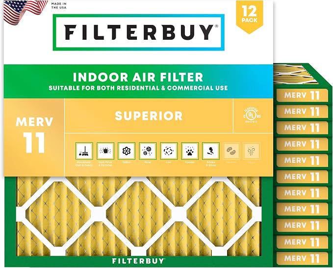 Filterbuy 8x8x1 Air Filter MERV 11 Superior Pet & Allergy Defense, by Filterbuy