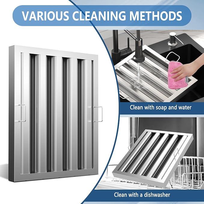 Stainless Steel Commercial Kitchen Hood Filter 19.5 W x 15.5 H Inch Range Hood - Image 3