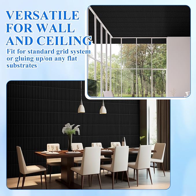 Nuanchu 120 Pcs 3D Slat Wall Panels 12 x 12 Inch PVC Fluted Textured Panel - Image 6