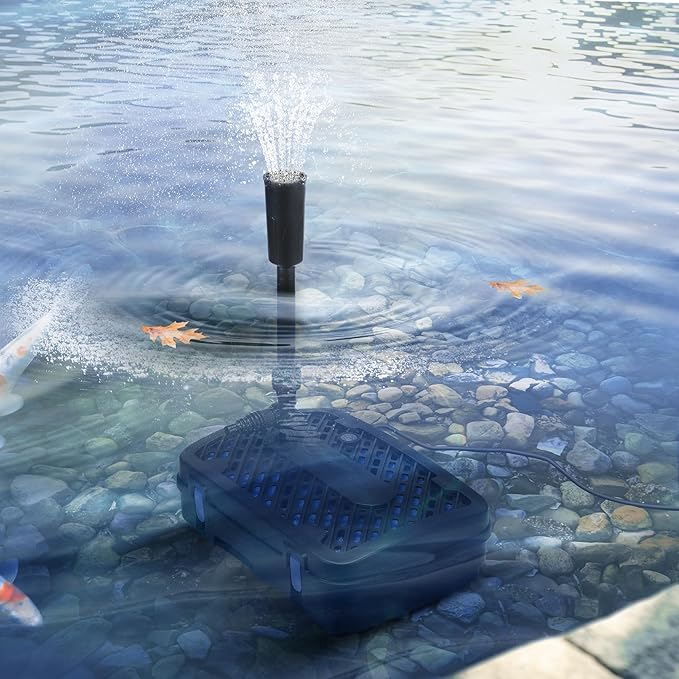 VIVOHOME All-in-One Pond Filter Fountain System Kits, 260 GPH Submersible Water - Image 2