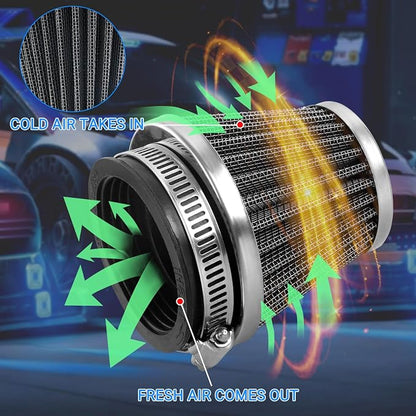 50mm Cold Air Intake Filter for Motorcycle Turbo Vent Breather Air Intake - Image 2