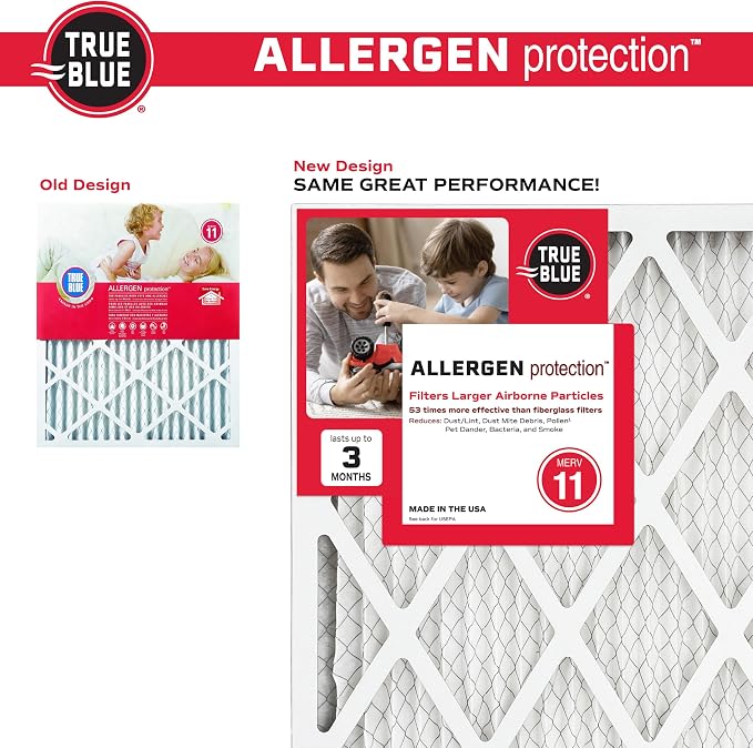 True Blue 18x24x1 MERV 11 Allergen Air Filter | Electrostatic Pleated HVAC - Image 3