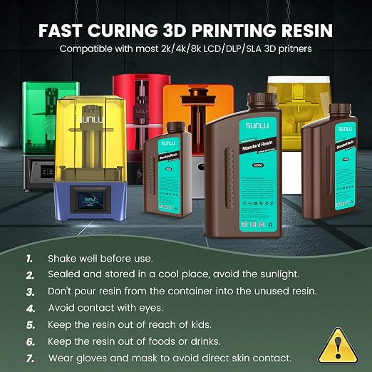 SUNLU 3D Printer Resin 2kg, Fast Curing Standard 3D Resin - Image 6
