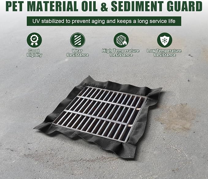 5 Pack PET Storm Drain Filter-47.2x47.2x23.6in Oil & Sediment Guard - Image 3