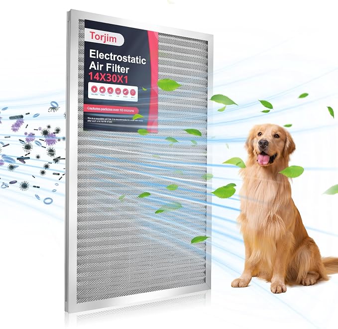 Torjim 14x30x1 MERV8 Washable Electrostatic Air Filter by Torjim