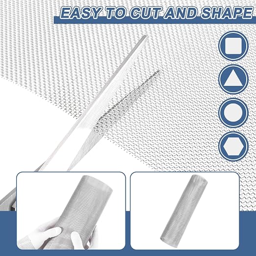uxcell 20 Mesh 79" x 12" Woven Wire Mesh, 304 Stainless Steel Air Vent Filter - Image 4