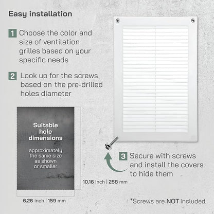 Vent Systems 8'' x 12'' Inch White Soffit Vent Cover - Image 4