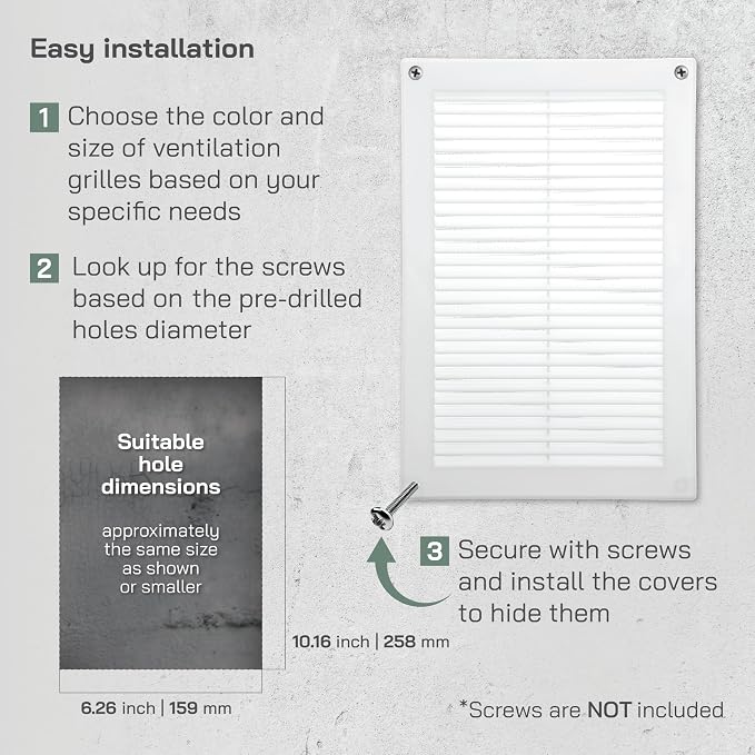 Vent Systems 6" x 10" White Plastic Soffit Vent Cover – Durable Flat - Image 4