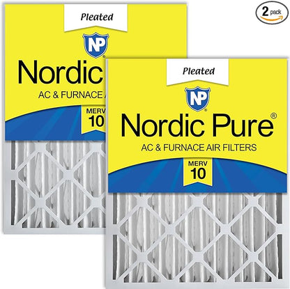 Nordic Pure 20x25x4 Pleated MERV 10 Air Filters 2 Pack by NordicPure