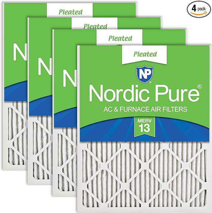 Nordic Pure 14x25x1 Pleated MERV 13 Air Filters 4 Pack by NordicPure