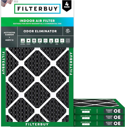 Filterbuy 10x30x1 Air Filter MERV 10 Odor & Allergy Defense by Filterbuy