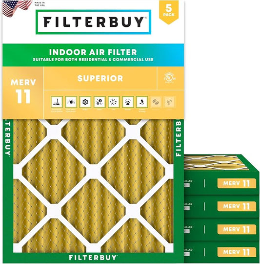 Filterbuy 16x20x2 Air Filter MERV 11 Superior Pet & Allergy Defense, by Filterbuy