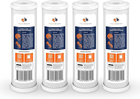 Aquaboon 5 Micron 10 x 2.5 Carbon Block Water Filter Cartridge CTO Whole House by Aquaboon