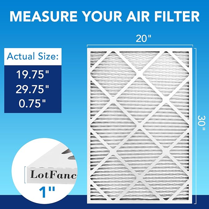 LotFancy 20x30x1 Air Filter MERV 13 4-Pack, Electrostatic Pleated HVAC Furnace - Image 2