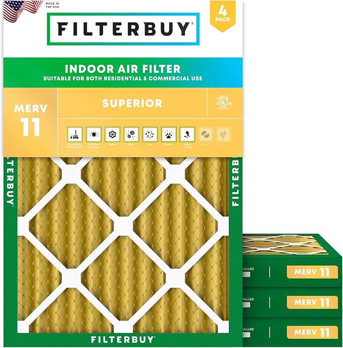 Filterbuy 24x30x2 Air Filter MERV 11 Superior Pet & Allergy Defense, by Filterbuy