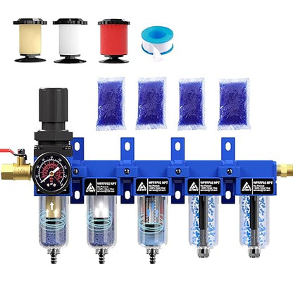 1/4'' NPT 5 Stage Air Drying System, Air Compressor Dryer System, 5 &0.5 &0.01 by ATINY