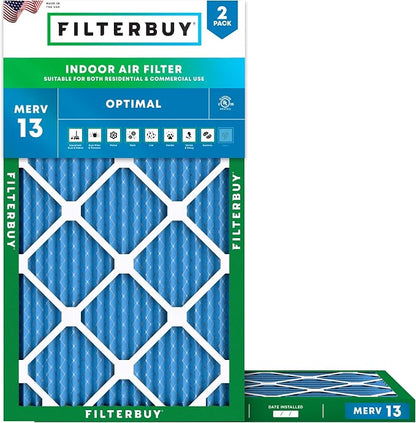 Filterbuy 13x24x1 Air Filter MERV 13 Optimal Smoke & Allergy Defense, by Filterbuy