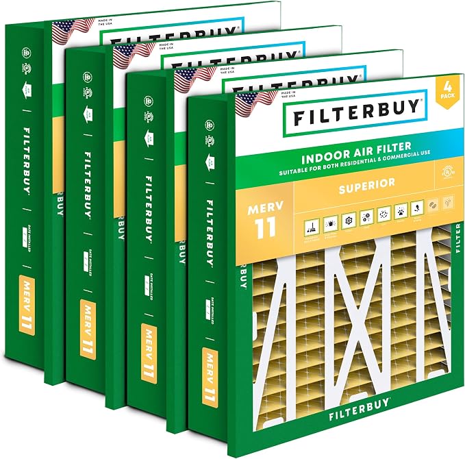 Filterbuy 20x25x5 Air Filter MERV 11 Superior Pet & Allergy Defense, by Filterbuy