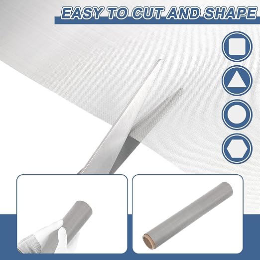 uxcell 120 Mesh 39" x 10" Woven Wire Mesh, 316 Stainless Steel Air Vent Filter - Image 4
