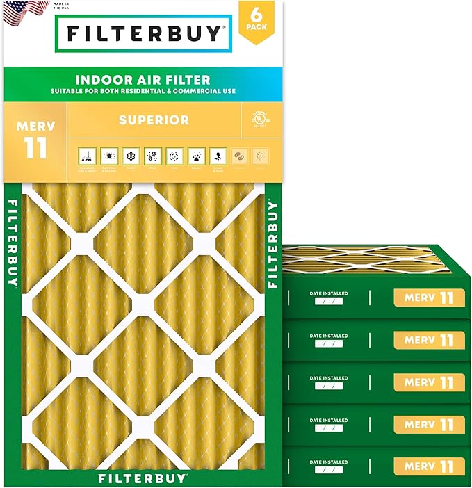Filterbuy 16x24x2 Air Filter MERV 11 Superior Pet & Allergy Defense, by Filterbuy