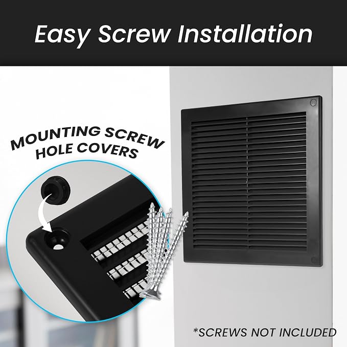 Repa Market 10 x 10 Inch Black Square Air Vent Cover - Image 4